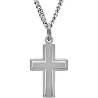 Traveller Kruis Ketting - Heren - Duurzaam - Edelstaal - Zilverkleurig - Made in Germany - Hanger 20x14mm - Ketting 50cm - 171021