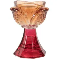 Clayre & Eef Waxinelichthouder Ø 7x10 cm Oranje Glas