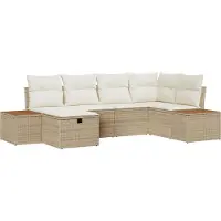 vidaXL Tuinbank Set Beige poly rattan