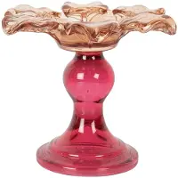 Clayre & Eef Waxinelichthouder Ø 14x11 cm Oranje Glas