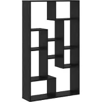 vidaXL Boekenkast 8-laags 72 x 20 x 120,5 cm Bewerkt hout Zwart Eiken