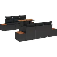 vidaXL Tuinbank Set 7 st Zwart en Bruin