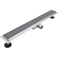 FortiFura Galeria douchegoot - 50cm - gesloten rooster - vloerflens - Geborsteld Gunmetal PVD SW720437/SW1075287