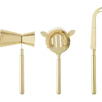 Bloomingville Cocktail Bar Set, Goud, Roestvrij Staal