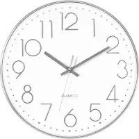 TYME Wandklok Modern - Goed Leesbaar - Stille 40cm Klok - Muurklok - Analoog - Uurwerk - Quartz - Wit Zilver