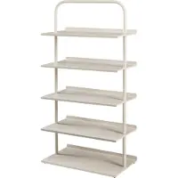 En.casa Schoenenrek Poytya met 5 planken champagne 119x60x32 cm []