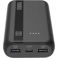 Cellularline powerbank zwart - 10000 mAh - 3 apparaten