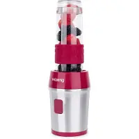 H.Koenig Mini Smoothie Maker, elektrische blender, draagbaar, 570 ml, model SMOO10, BPA-vrij, 300W, smoothie mixer met 2 draagbare flessen, roze