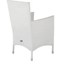 Ebuy24 2 x Malin tuinstoel met armleuningen incl. kussen, stapelbaar wit.