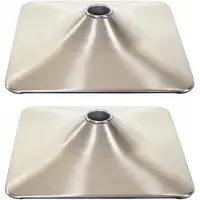Mendler Set van 2 voetplaten/voetensteunen voor barkrukken, bureaustoelen, draaistoelen en eetkamerstoelen, rechthoekig, metalen, geborsteld, diameter 37,5 cm
