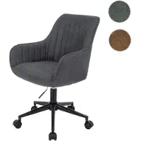 Mendler Kantoorkruk HWC-J62, draaibaar, bureaustoel, ergonomische rugleuning, bekleding van stof/textiel met armleuningen antraciet