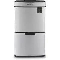 Les Collectors N°1010, afvalbak met sensor, inhoud 64 liter, geborsteld roestvrij staal