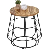 Generique Tabouret MENDLER HWC-A80 design industriel bois naturel Ø35cm