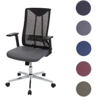 Mendler Kantoel HWC-J53, draaistoel, bureaustoel, ergonomisch, kunstleer, grijs