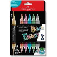 Faber-Castell acrylmarker - Black Edition - Shake & Paint - 6 metallic kleuren - FC-285517