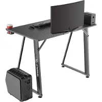 Ultradesk ENTER V2 – Compact Gamingbureau – Zwart – Met Koptelefoonhouder & Bekerhouder – Stabiel Frame – Voor Console & PC