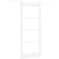 vidaXL Schuifdeur Wit 93 x 211 cm Massief grenenhout en glas
