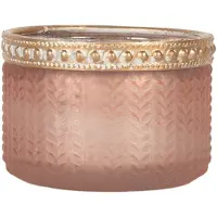 Clayre & Eef Waxinelichthouder Ø 7x4 cm Roze Glas