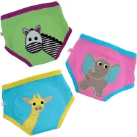 Zoocchini set van 3 oefenbroekjes - 100% organic katoen - Safari - Meisjes - 3-4 jaar