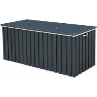 Duramax Opbergbox 1.9 (1450) met Hydraulische Gascilinder & Hangslotoog, Metalen Dekbox, Zware Opbergbox - Antraciet met Afwerking Off-White