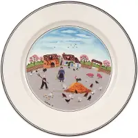 Villeroy & Boch 6x Villeroy & Boch Ontbijtbord Kippenboerderij Ontwerp Naif, Bord, Veelkleurig