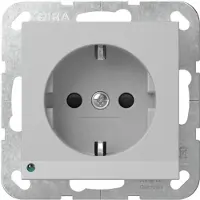 Gira wandcontactdoos RA met LED-orientatielicht Systeem 55 grijs mat (4170015)