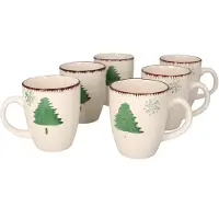 MamboCat Set van 6 koffiemokken sneeuwvlok & kerstboom 300ml - 23105770