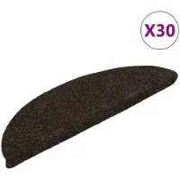 vidaXL Trapmatten Zelfklevend 30 stuks 56x17x3 cm Donkerbruin Halfrond