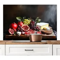 KitchenYeah Spatscherm keuken 120x80 cm - Kookplaat achterwand Borrelplank - Stilleven - Vintage - Muurbeschermer - Spatwand fornuis - Hoogwaardig aluminium