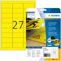 Herma Weervaste folie-etiketten, geel, A4, 63,5 x 29,6 mm, extreem sterk hechtend