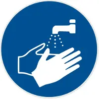 Herma Informatie-etiket: Gebodsteken handen wassen Ø 10, zelfklevend, verwijderbaar. Bevat 20 etiketten - 2 stuks