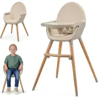 Kinderkraft FINI 2, multifunctionele kinderstoel 2-in-1, beige