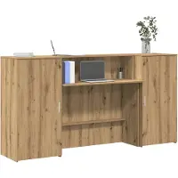 vidaXL Receptiebalie 200x50x103,5cm bewerkt hout artisanaal eikenkleur