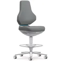BIMOS High-tech en cleanroom draaistoel Texon 4, Skintec offwhite, seat-stop wielen en voetring