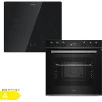 Klarstein ControlSync Oven met inductiekookplaat - 73L inbouwoven, 9 kookfuncties, Digitale timer, Kinderslot, Kookplaat 4 zones met booster, Zwart glas, Energieklasse A