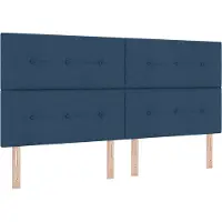 vidaXL Hoogte verstelbaar hoofdbord met hoofdeinde Blauw 200 cm Stof