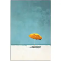 PosterMonkey Poster 60x90 cm - Parasol - Geel - Strand - Zee - Posters - Kamer decoratie - Wanddecoratie woonkamer - Muurdecoratie slaapkamer