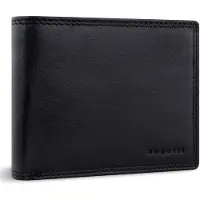 Bugatti Leer portemonnee Savona Wallet With Flap 7CC Black zwart
