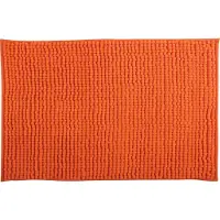 MSV Badkamerkleed/badmat tapijtje voor op de vloer - oranje - 50 x 80 cm - Microvezel - Badmatjes