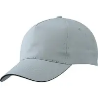 Myrtle beach Volwassenen Unisex 5 Panel Promo Sandwich Cap (Lichtgrijs/zwart)