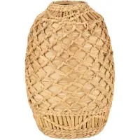 J-Line vaas rieten bamboe naturel medium 24x24x37cm
