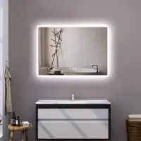 Guido Gusto Rechthoekige badkamerspiegel Jari met verwarming, dimbare LED verlichting en touch sensor 120x60cm