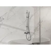 FortiFura Calvi Badkraan - met glijstangset - staafhanddouche - gladde doucheslang - geborsteld gunmetal PVD SW767491/SW766537/SW721165/SW720225