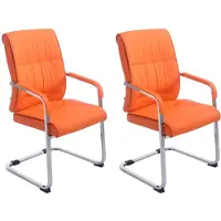 CLP XXL Anubis Set van 2 Eetkamerstoelen - Kunstleer oranje
