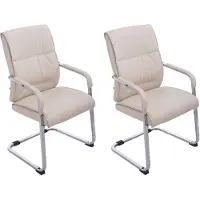 CLP XXL Anubis Set van 2 Eetkamerstoelen - Kunstleer creme