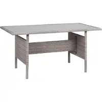 Beliani VITERBO - Tuintafel - Lichtgrijs - Rotan
