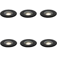 QAZQA Set van 6 moderne buiten grondspots zwart 35 mm verstelbaar IP65 - Delux