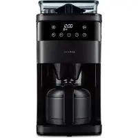 Medion koffiezetapparaat met molen en thermoskan (1 liter, max. 8 kopjes, 8 maalinstellingen, max. 1000 watt, timer, LED-display, druppelstop, permanent filter, MD19911)