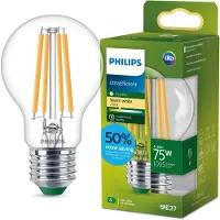 Philips Filamentlamp LED 75W A60 E27 – Helder Glas – 2700K – 1095 Lumen