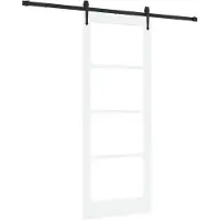 vidaXL Schuifdeur ORKDAL 83 x 211 cm Massief grenenhout en glas Wit